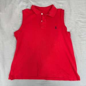 Ralph Lauren Red Sleeveless Polo Top